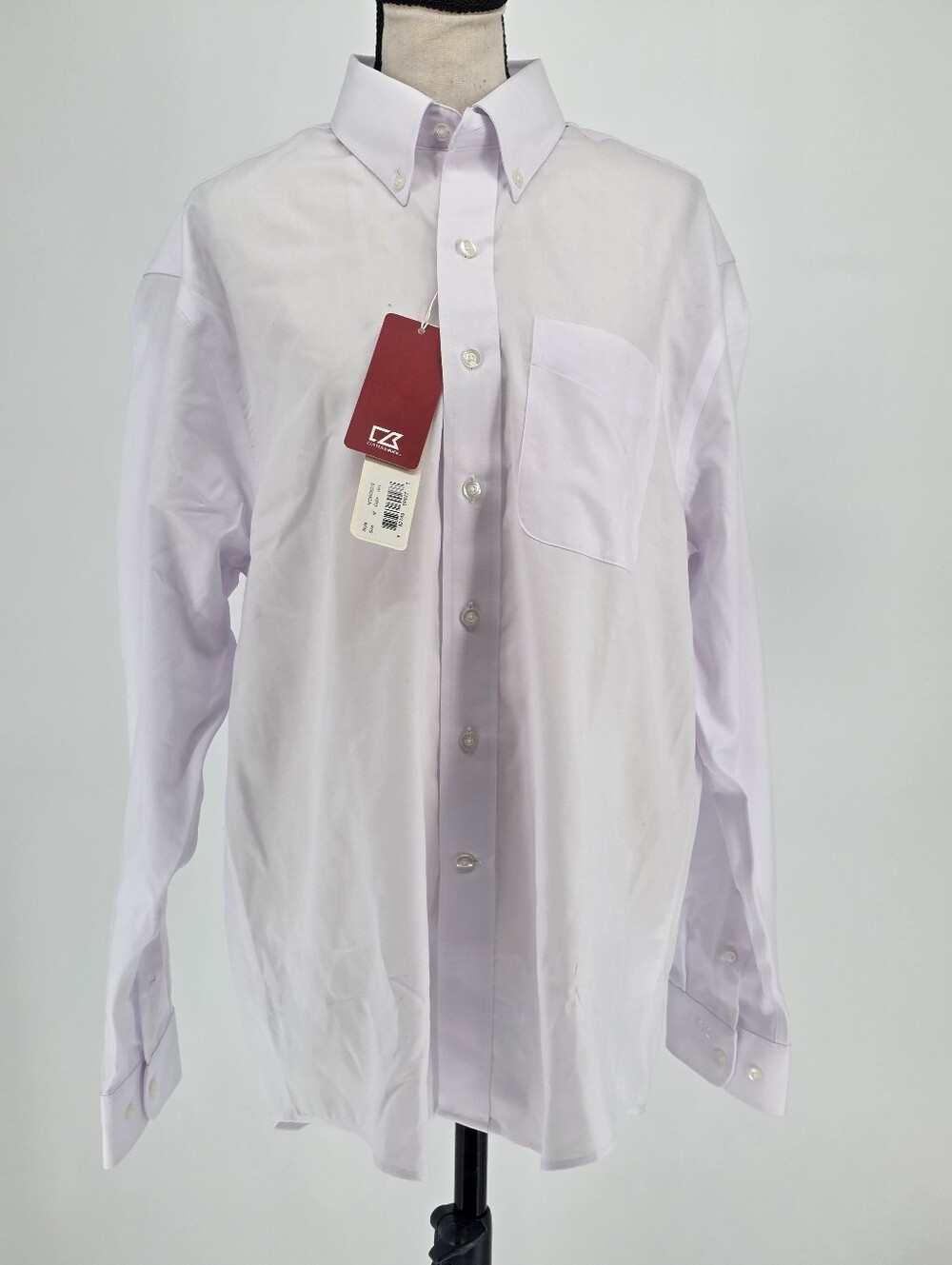 NWT Cutter & Buck Men's Medium White Dress Shirt Long Sleeve Button Down M